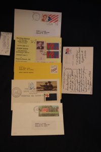 6 US pc's/postally used cards (#829)