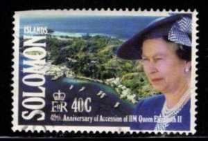 Solomon Islands #710 Queen Elizabeth Ascension to throne - Used