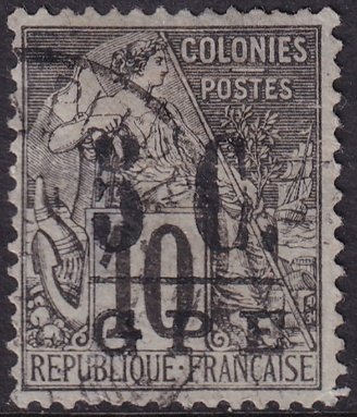 Guadeloupe 1891 Sc 10 used centre thin