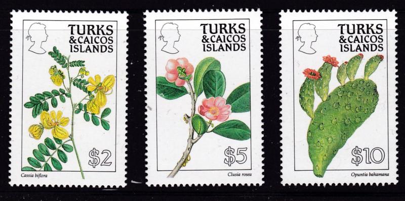 Turks & Caicos Islands 1990 Flowers complete (16) perf. 14  XF/NH(**)