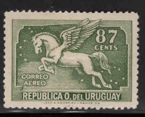 Uruguay Scott C73 MH* Pegasus stamp trivial thin