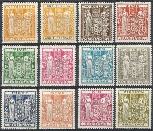 1940-58 New Zealand fiscal stamps 12v. MH SG. n. 191/202