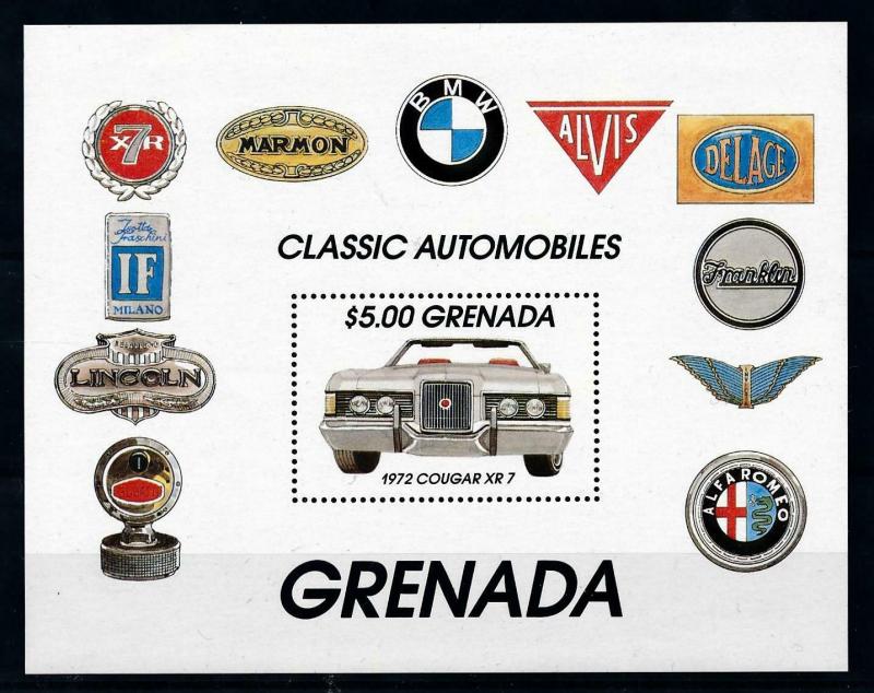 [100239] Grenada 1983 Classic Cars 1972 Cougar XR 7 Souvenir Sheet MNH