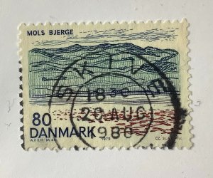 Denmark  1979 Scott 655 used - 80o, Landscapes,  Mol's Bjerge