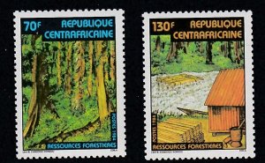 Central Africa # 664-665, Forest Resources, Mint NH, 1/2 Cat