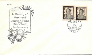 1958 Philippines FDC - Pres Roxas 10th Death Anniversary - Manila - F14851