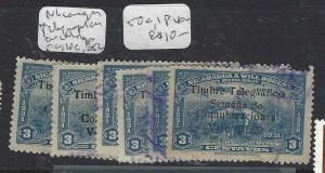 NICARAGUA  (P2505B)  TELEGRAPH STAMPS ON WILL ROGERS 6 DIFF VFU