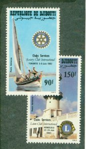 DJIBOUTI C182-183 MNH CV $6.00 BIN $3.25