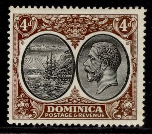 DOMINICA GV SG81, 4d black & brown, LH MINT.