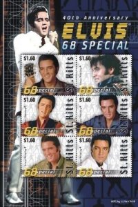 Saint Kitts 2008 - Elvis Presley Music - Sheet of 6 Stamps - Scott #718 -  MNH