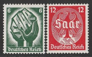 GERMANY 1934 Saar Plebescite set 6pf & 12pf. MNH **.