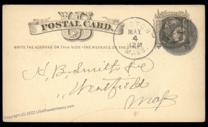 USA 1800s Boston Mass Negative Numeral 6 Fancy Cancel Cover 94933