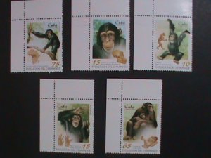 CUBA-1998 SC# 3918-22  EDUCATION OF THE CHIMPANZE MNH STAMPS-VERY FINE