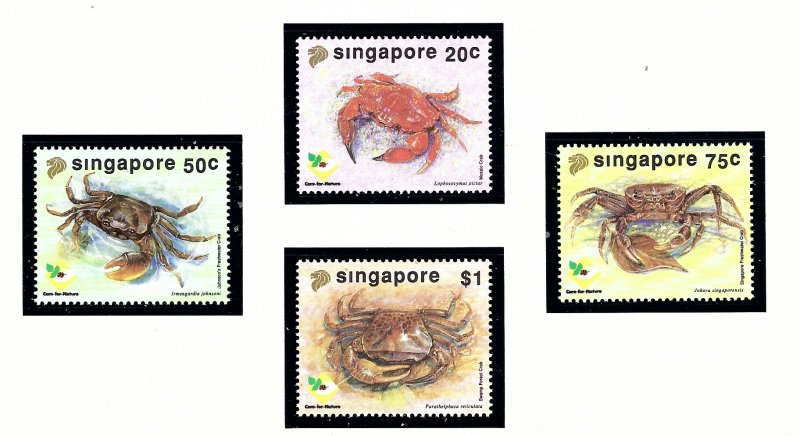 Singapore 637-40 MNH 1992 Crabs         (KA)