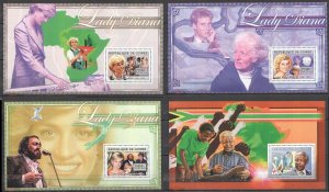 B1055 2006 Guinea Great Humanists Princess Diana & Nelson Mandela 4Bl Mnh