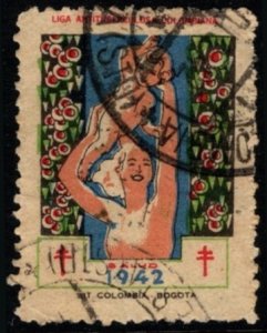 1942 Columbia Poster Anti Tuberculosis Charity Stamp Postally Used