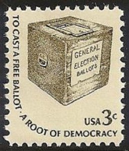 1975-81 To Cast a Free Ballot Single 3c Postage Stamp, Sc# 1584, MNH, OG