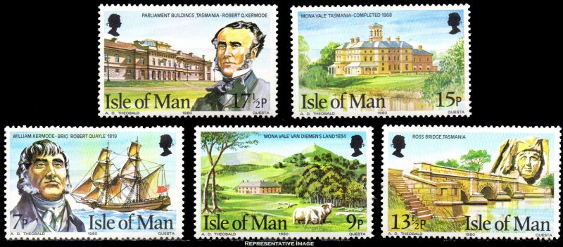 Isle of Man Scott 177-181 Mint never hinged.