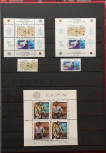 COLLECTION OF EUROPA STAMPS FR DIFFERENT COUNTRIES IN AN ALBUM PLUS ELVIS SHEET