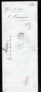 France 1863 ☀ Old Cover to Rothschild family / Bank in Paris