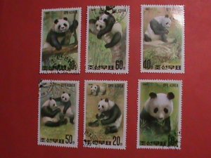 KOREA STAMP 1991 SC#2962-7 COLORFUL LOVELY PANDAS CTO -MNH COMPLETE SET.