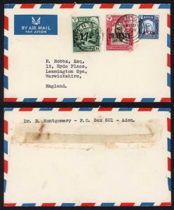 Aden Airmail cover to England