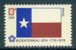 1660 13c Texas Flag Fine MNH