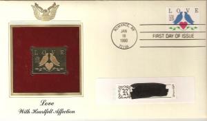 US 2440 FDC Love Stamp & Gold Replica