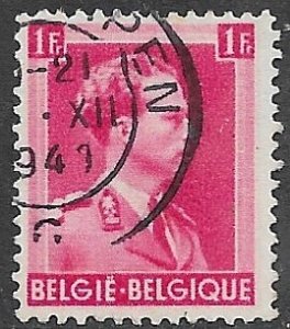 BELGIUM 1938-41 1fr King Leopold III Issue Sc 311 VFU