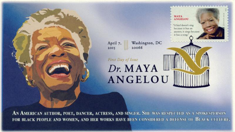 2015, Dr Maya Angelou, DCP Postmark, FDC, 15-087