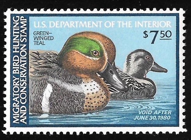 RW 46 $7.50  1979 WA Green-Winged Teal Stamp mint OG NH Fine