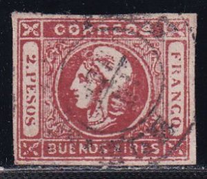 Buenos Aires Argentina 1859 Sc 11 SCV  300.00 Stamp Used