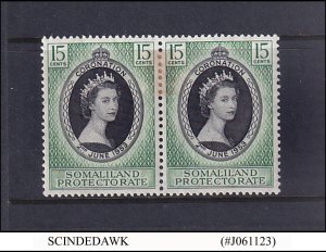 SOMALILAND PROTECTORATE - 1953 QEII CORONATION -  2V PAIR - MINT HINGED