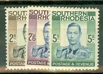 Southern Rhodesia 42-54 mint most MNH CV $75, scan shows only a few