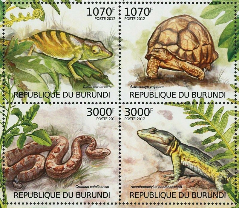 Reptiles Stamp Calumma Tarzan Acanthodactylus Beershebensis S/S MNH #2560-2563 