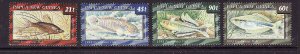 Papua New Guinea-Sc#810-13-unused NH set-Freshwater Fish-Marine Life-1993-