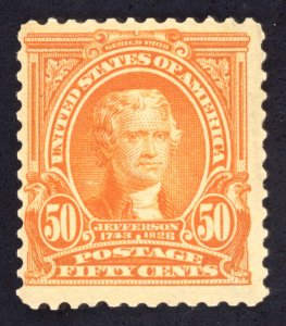 US Scott 310 Mint NH OG 50c orange Thomas Jefferson Lot aK010 bhmstamps
