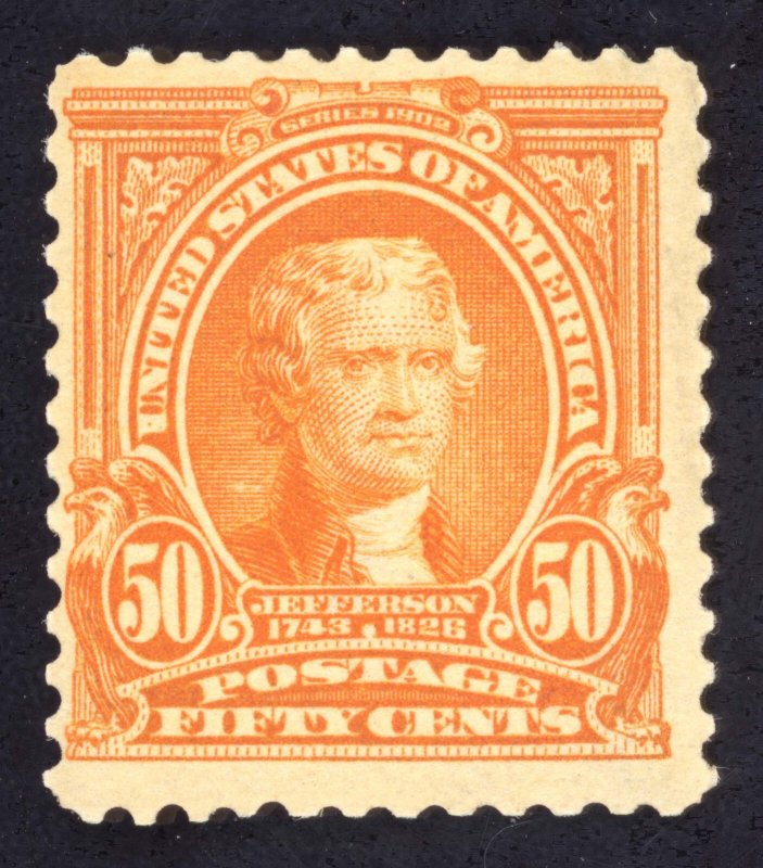 US Scott 310 Mint NH OG 50c orange Thomas Jefferson Lot aK010 bhmstamps