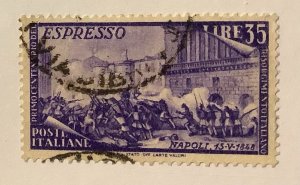 Italy 1948 Scott E26 used - 35 L, 100th Anniversary of the Uprisings