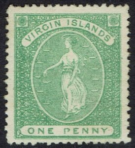 BRITISH VIRGIN ISLANDS 1867 ST URSULA 1D PERF 15 WHITE PAPER