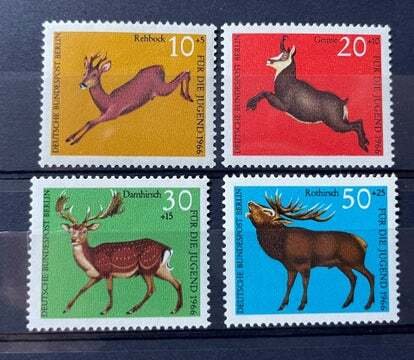 (2819) Berlin 1966 : Sc# 9nb37-9nb40 ROE Deer Chamois Fallow RED Deer ...