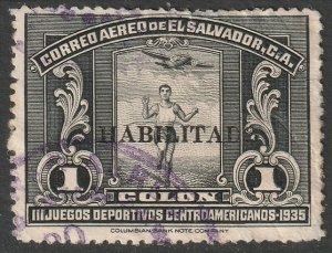 El Salvador 1935 Sc C40 air post used on paper