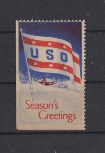 USA Charity Stamp - USO Season's Greetings Christmas Stamp - MNH