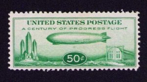 C18 50¢ Zeppelin Century of Progress 1933 F-VF Mint Lightly Hinged