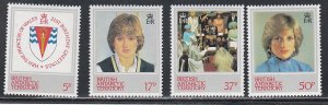 British Antarctic Territory # 92-95, Princess Diana's 21st,NH, 1/2 Cat.