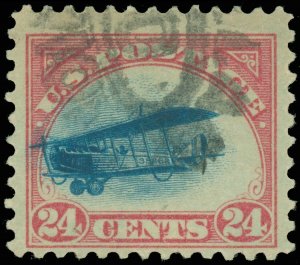 US SCOTT #C3, Used-F/VF, FAST PLANE, Central Thin, PF Certificate, garyposner!