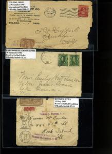 NICE POST OFFICE OFFICIALLY SEALED SEALS ON COVER LOT (SCOTT #OX11//37) (LOT#89)