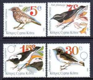 Cyprus 1991 Wheatear Bird Complete Mint MNH Set SC 781-784