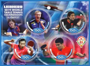 Stamps.Sports. Table Tennis 2020 year, 1+1 sheets  perforated  NEW