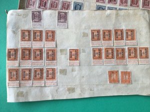 Belgium pre cancel stamps on 2 old album part pages Ref A8449